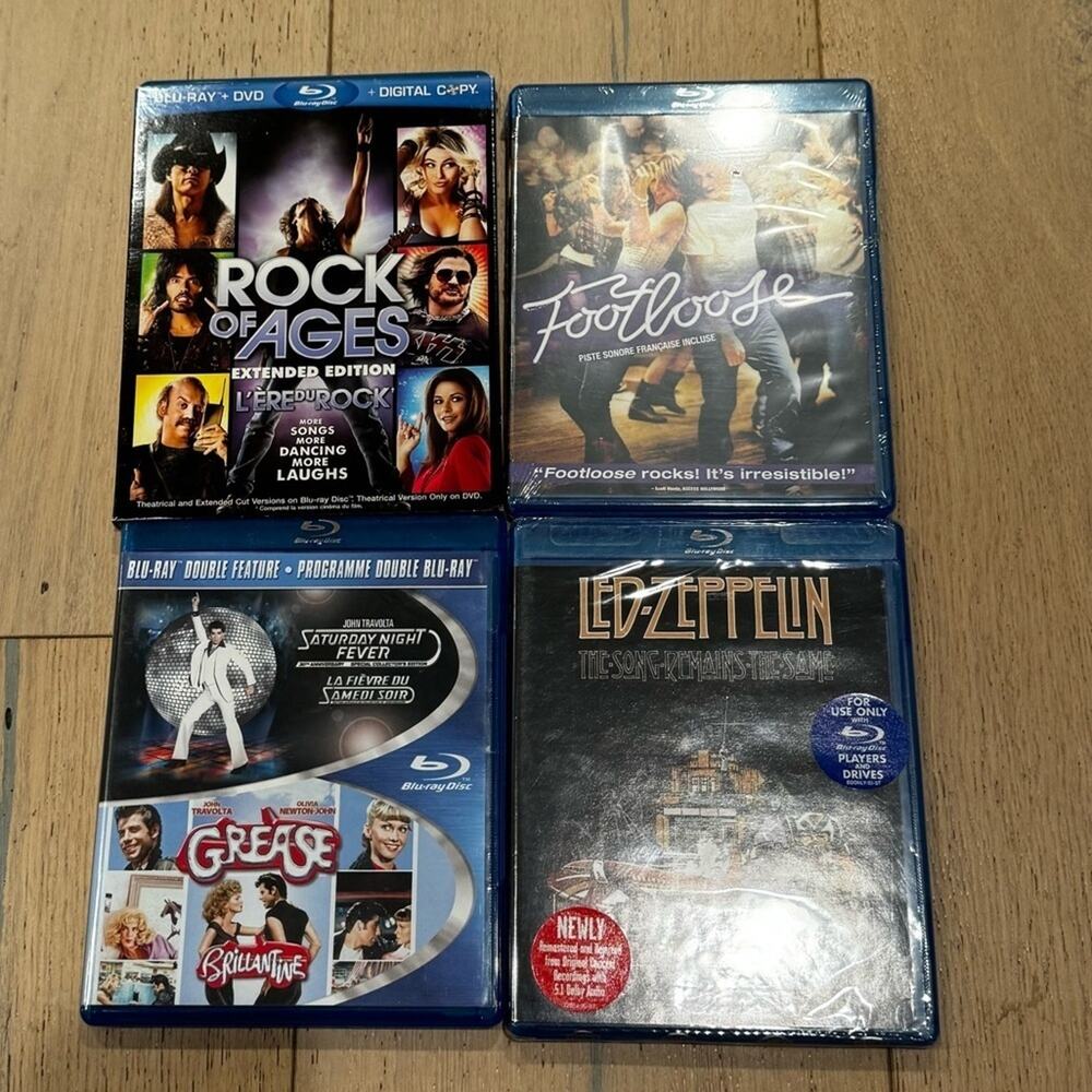 Music Blu-ray, Led Zeppelin grease footloose rock of ages Saturday night fever